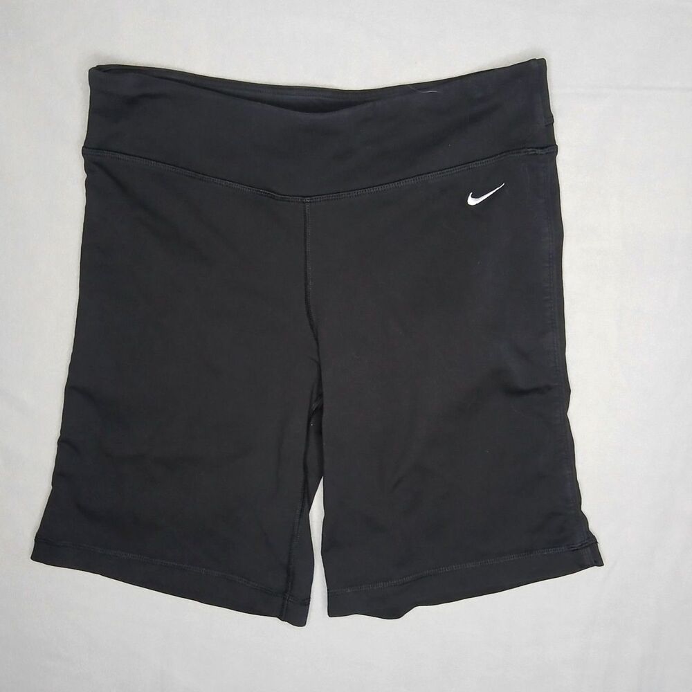 Nike Dri-fit Bike Shorts Long Stretch Athletic Workout Gym Black Womens Med